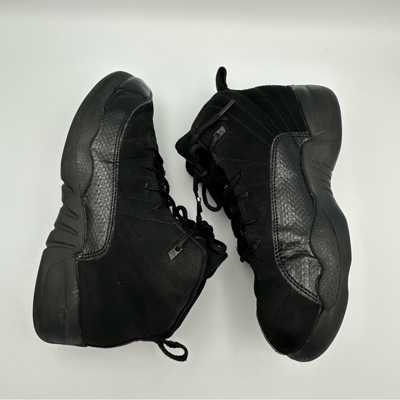 Nike Air Jordan 12 Retro Youth Size 3Y Black Suede Shoes Sneakers 510816-006 - Picture 5 of 10